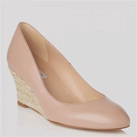 Beige Eevi Leather Espadrille Wedges Brandalley