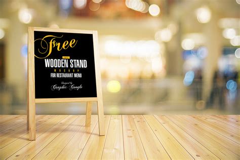 wooden stand mock   restaurant menugraphic google tasty graphic designs collection