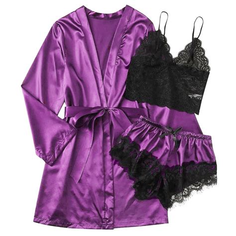 Satin Silk Pajamas Women Nightdress Lingerie Robes Underwear Sleepwear Christmas Pajamas For