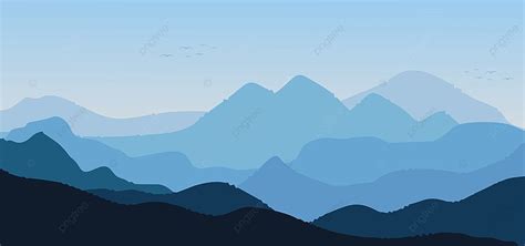 Pico Y Colinas De Fondo De Montaña Con Tema De Colores Azules Forest
