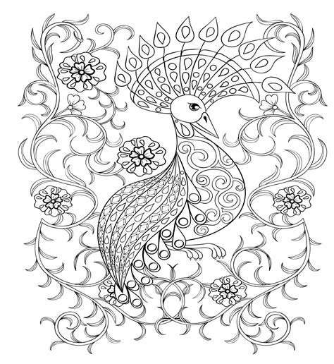 Desene de colorat cu flori grele. Pasari fantastice carte de colorat pentru adulti by ...