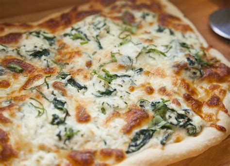 3 Cheese White Pizza With Spinach And Basil