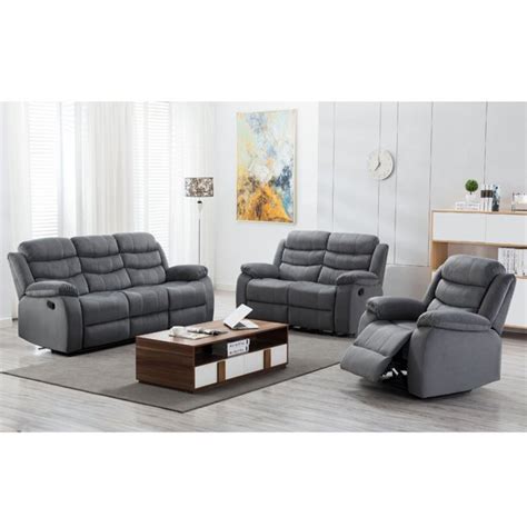 Jim Collection Contemporary 3 Piece Reclining Living Room Upholstered