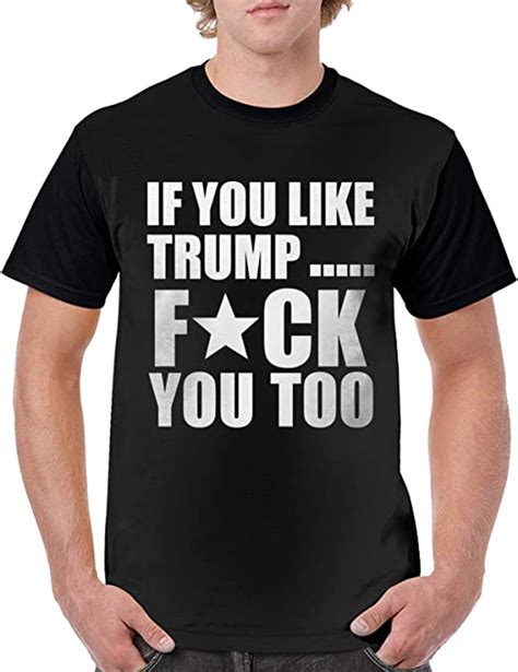 Fuck Donald Trump On Twitter Mens Fashion Summer Short Sleeve Casual T Shirt Black