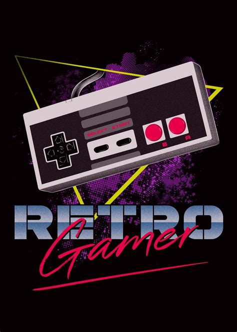 Retro Gamer Poster By Denis Orio Ibañez Displate Affiche Rétro