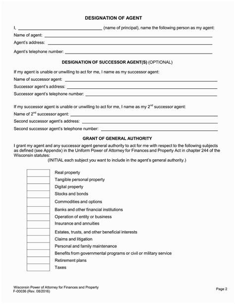 Wisconsin Department Of Revenue Power Of Attorney Fillable Form
