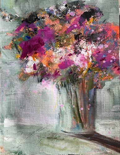 Daily Paintworks Loose Floral Original Fine Art For Sale