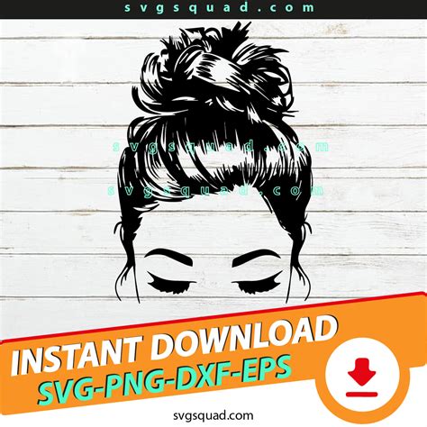 Download and create your own diy projects using your cricut explore, silhouette cameo and more. Messy Bun SVG, Hair Bun SVG, Messy Bun Girl with lashes ...