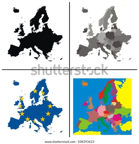 Vector Europe Maps Collection Stock Vector Royalty Free 108393623