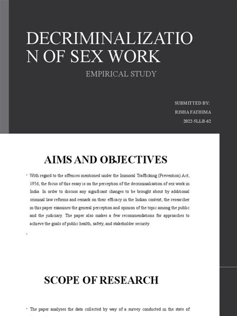Decriminalization Of Sex Work Presentation Pdf