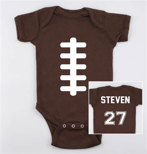 Football Onesies Brand Baby Bodysuit Personalized With Name Etsy