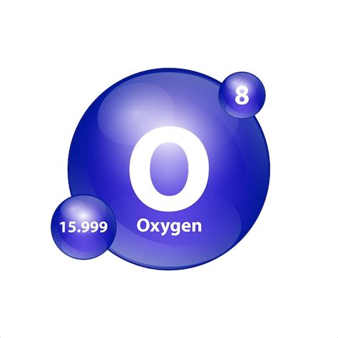 Estructura De Icono De Oxígeno O Elemento Químico Forma Redonda