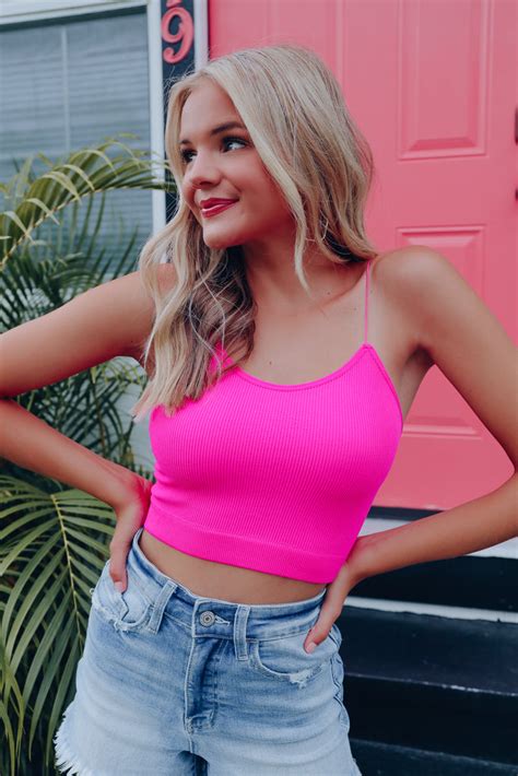 ultimate ribbed brami neon pink whiskey darling boutique