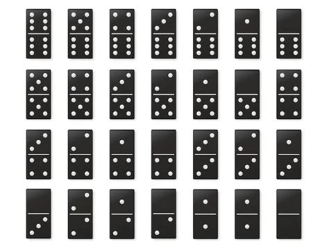 Realistic Black Domino Pieces — Stock Vector © Garybaldi 90176390
