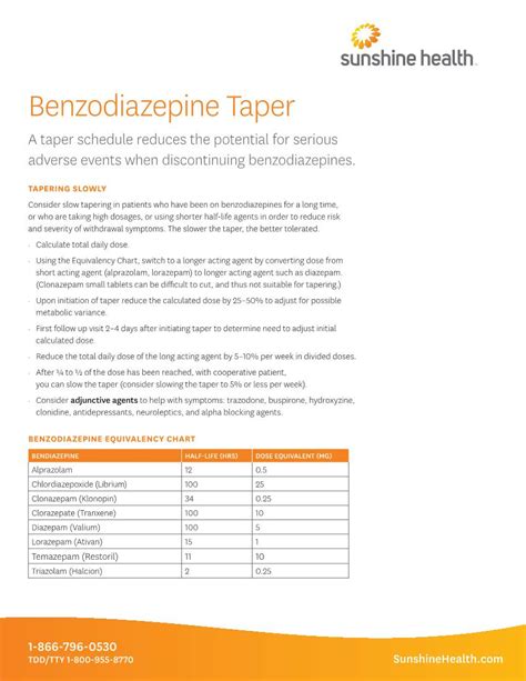 Benzodiazepine Taper A Taper Schedule Reduces The Potential For Serious