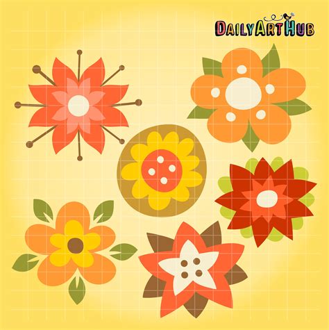 FREE Autumn Florals Clip Art Set Free Clip Art, Free Art, Art Hub