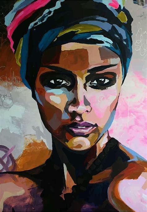 Seaty Artwork African Woman Graffiti Canvas Art Print
