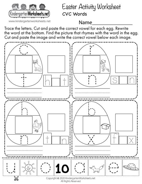 Free Printable Easter Activities Worksheet For Kindergarten