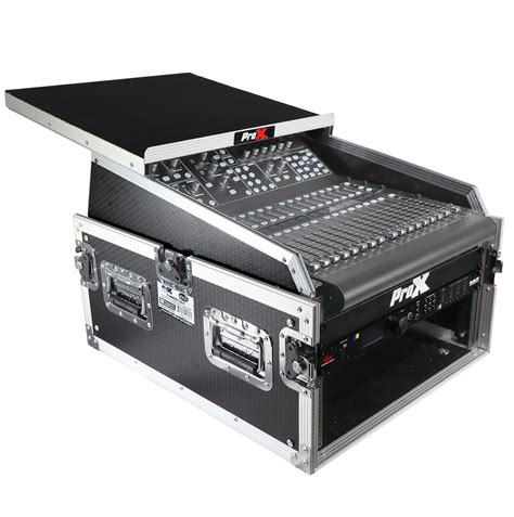 13u Top Mixer Dj 6u Rack Combo Flight Case W Laptop Shelf Prox Live