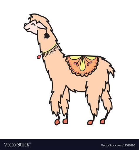 Download Isolated outline cartoon baby llama Royalty Free Vector