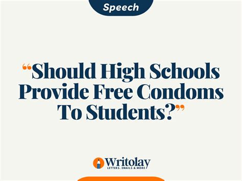 A Speech Should High Schools Provide Free Condoms To Students