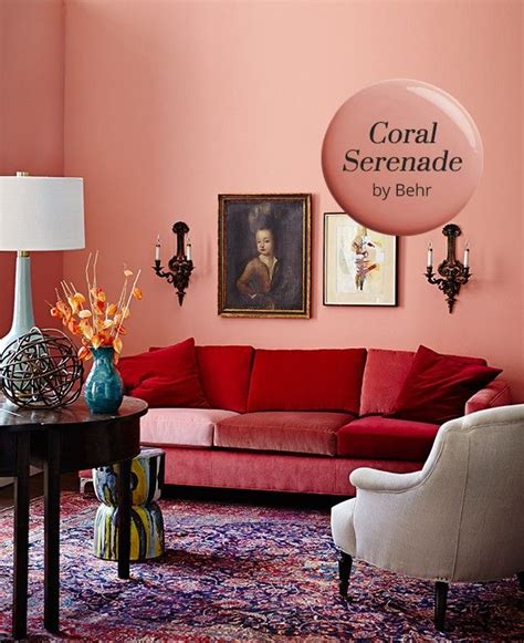 Coral Serenade By Behr Is Our Paint Color Pick Pink Living Room