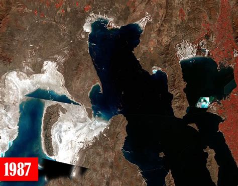 Utahs Great Salt Lake Revealed To Be Drying Up In Shocking Photos