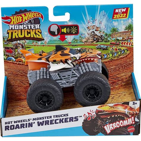 Mattel Hot Wheels Monster Trucks Roarin Wreckers Tiger Shark Truck