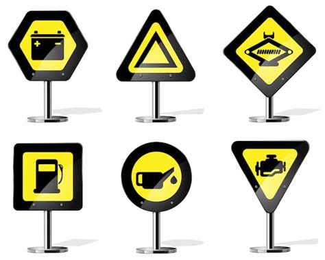 Premium Vector Road Yellow Warning Sign
