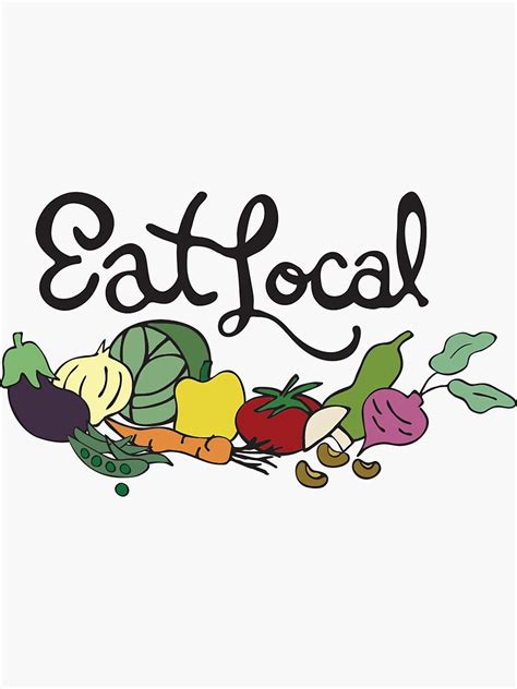 Eat Local Sticker By Carolinebmoore Redbubble