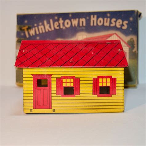 Twinkletown Houses Tin Litho Cape Cod Tin House Vintage Toys Tin Toys