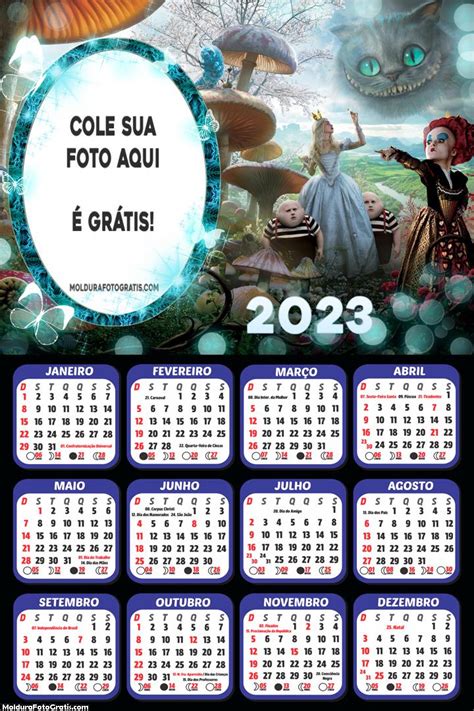 Calendário Alice No Pais Das Maravilhas 2023 Foto Molduras