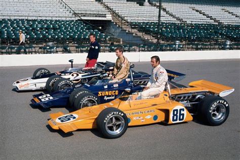 1971 Indy 500 Front Row Peter Revson Mark Donohue Mclaren M 16s