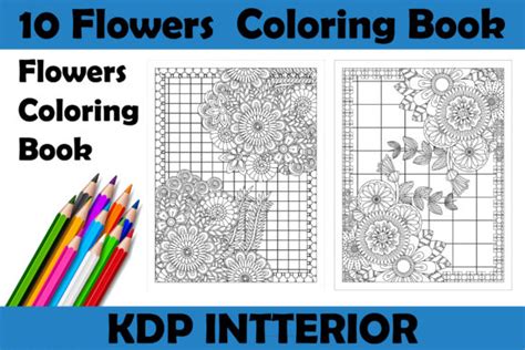 Download 10 Floral Coloring Pages Kdp Interior Gráfico por mi632883 ...