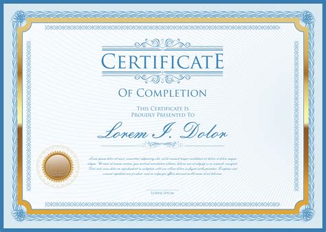 Certificate Or Diploma Retro Design Template Vector Illustration