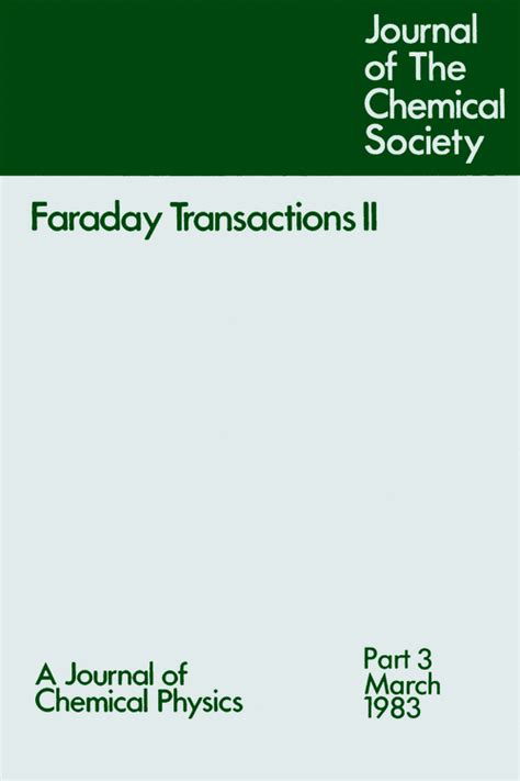 Front Cover Journal Of The Chemical Society Faraday Transactions 2