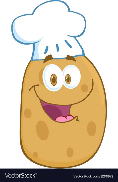 Potato Cartoon Mascot Character With Chef Hat Vector Image