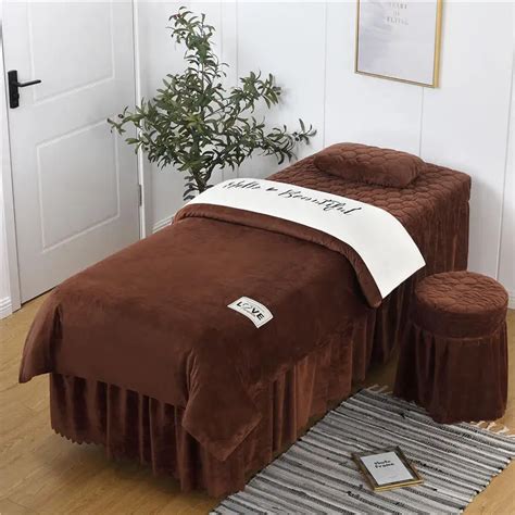 4 5 6pcs Beautiful Beauty Salon Bedding Sets Massage Spa Use Coral