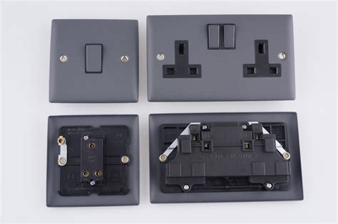 10ax Uk Anthracite 1gang 2way Electrical Wall Switch Double Pole Light