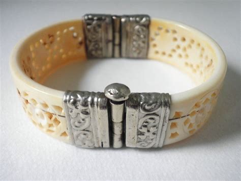 Hand Carved Real Ivory Bracelet Vintage Jewelry Jewelry Rings For Men