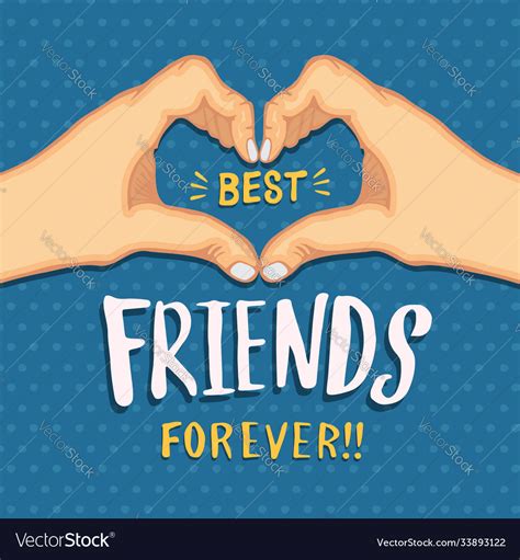Friendship Day Friends Forever Heart Shape Hands Vector Image