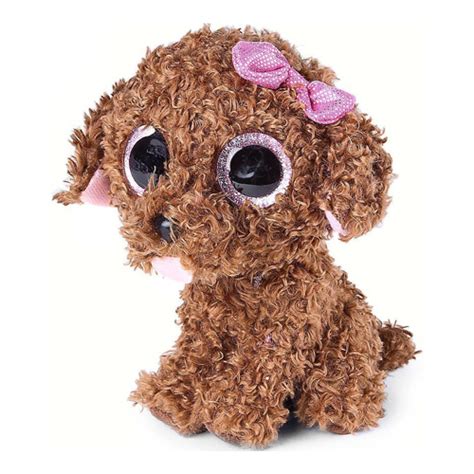 Ty Beanie Boos Tracey The Black And White Dog Glitter Eyes Plastic