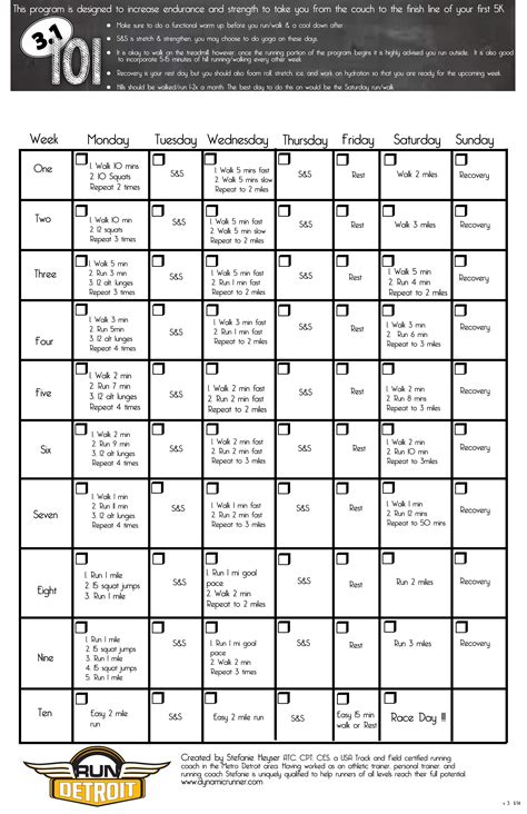 C25k Calendarrdprint Training Plan How To Plan C25k