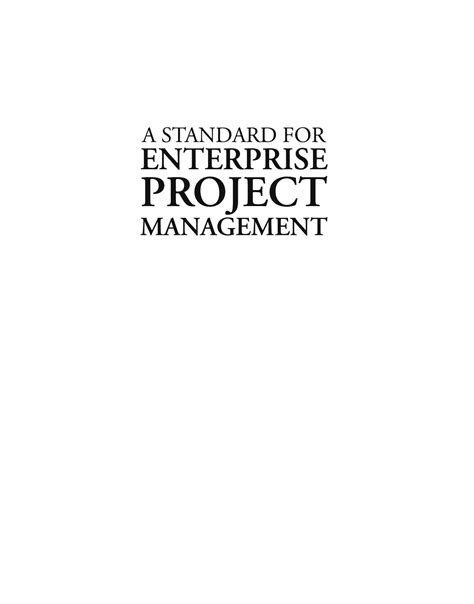 Solution A Standard For Enterprise Project Management Studypool