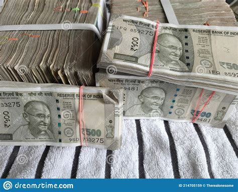 Cash 500 Rupee Bank Notes Bundles Stock Image Image Of Money