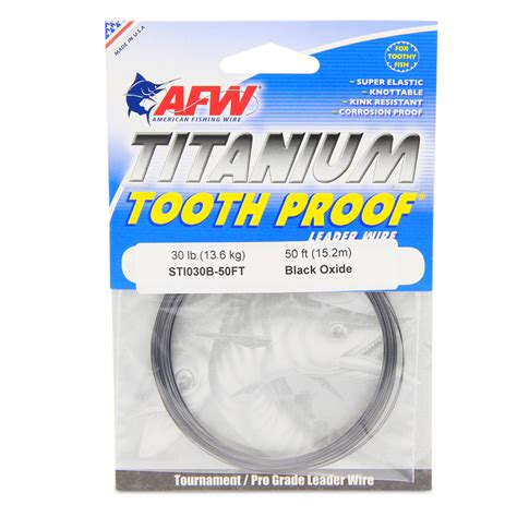 Afw Titanium Tooth Proof Single Strand Leader Wire Black Oxide 50
