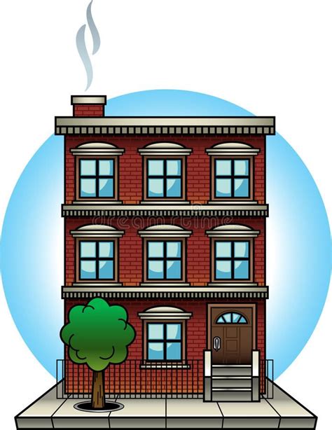 Apartment Building Vector Illustration Of A Brick Apartment Building