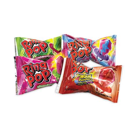 Bazooka Ring Pop Lollipops Assorted Flavors 05 Oz 40 Piece Tub