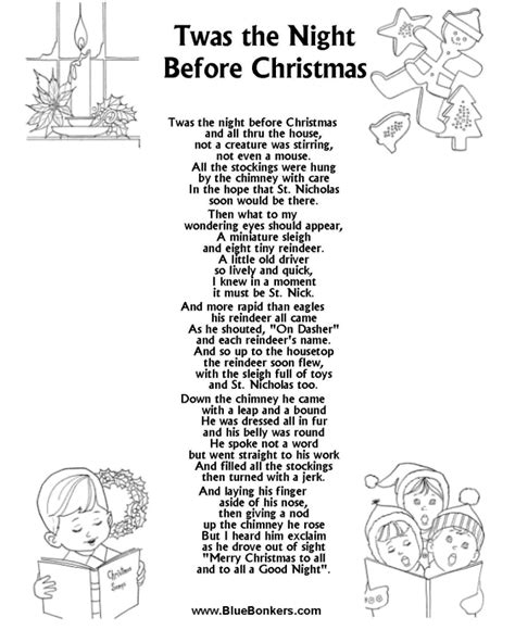 Free Printable Twas The Night Before Christmas Words Web Twas The