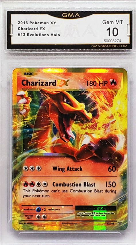 Graded 10 Hot Charizard Ex 12108 Ultra Rare Holo Pokemon Xy